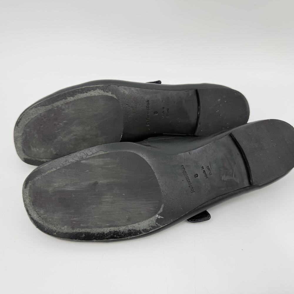 Reformation | Bethany Flats in Black Leather Mary Janes 8 - Picture 10 of 12